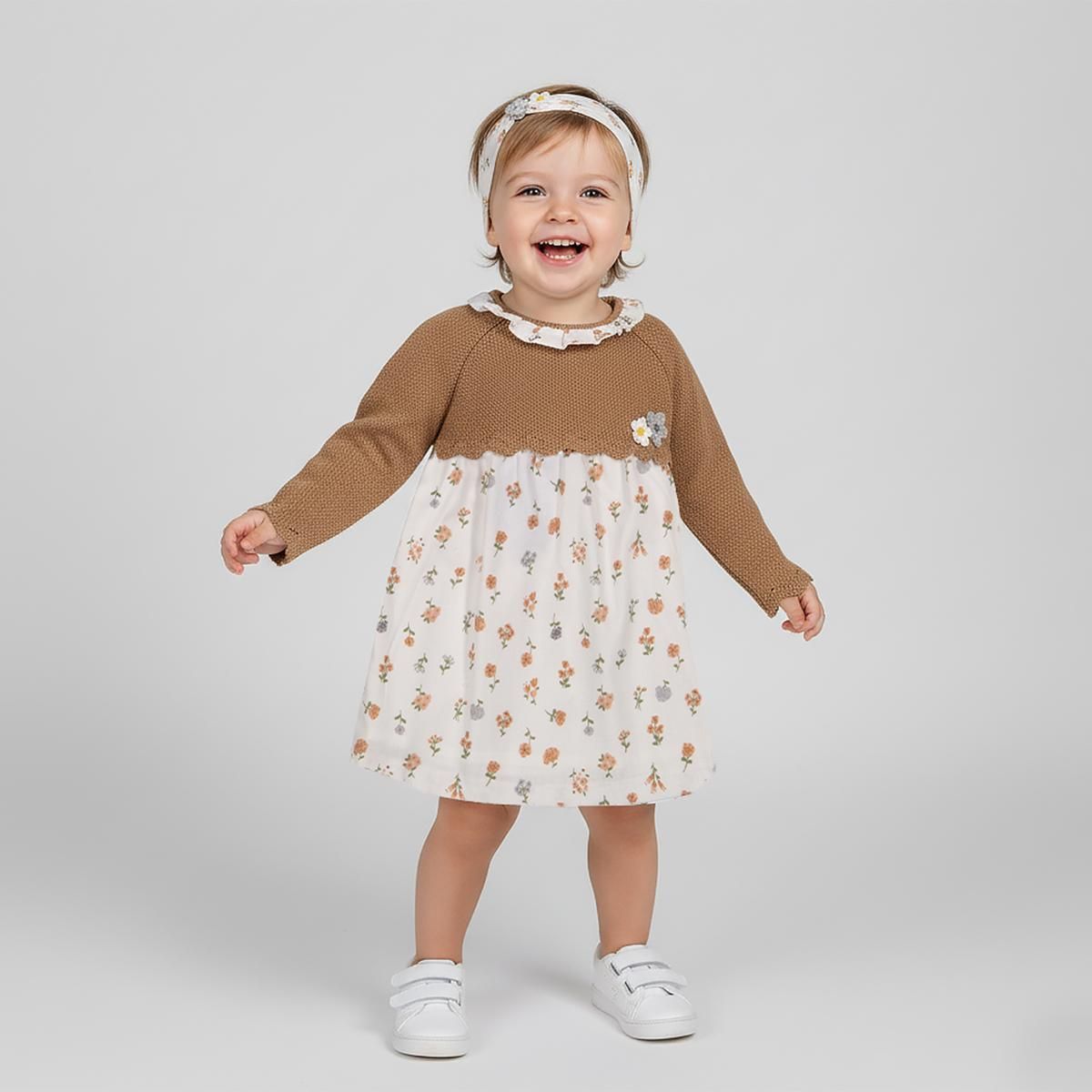 ست پیراهن و هدبند نوزادی دخترانه ایندیگو مدل 231721 - - 1