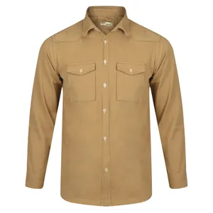 پیراهن آستین بلند یقه برگردان مردانه مدل 824