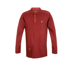 پولوشرت آستین بلند مردانه مدل یقه دار دو دکمه 38