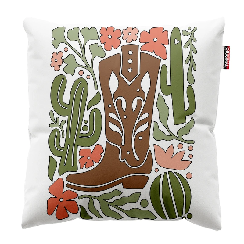 کوسن پاد آفرین مدل چکمه کابویی کد PK402839 سایز 40*40 سانتی متر