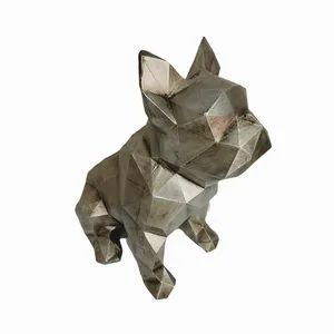 مجسمه مدل سگ نشسته هندسی