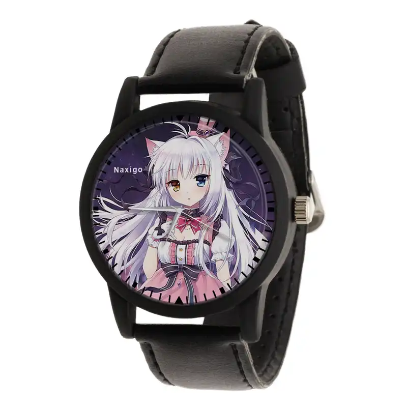 ساعت مچی عقربه ای ناکسیگو مدل دختر گربه ای کد LF6830