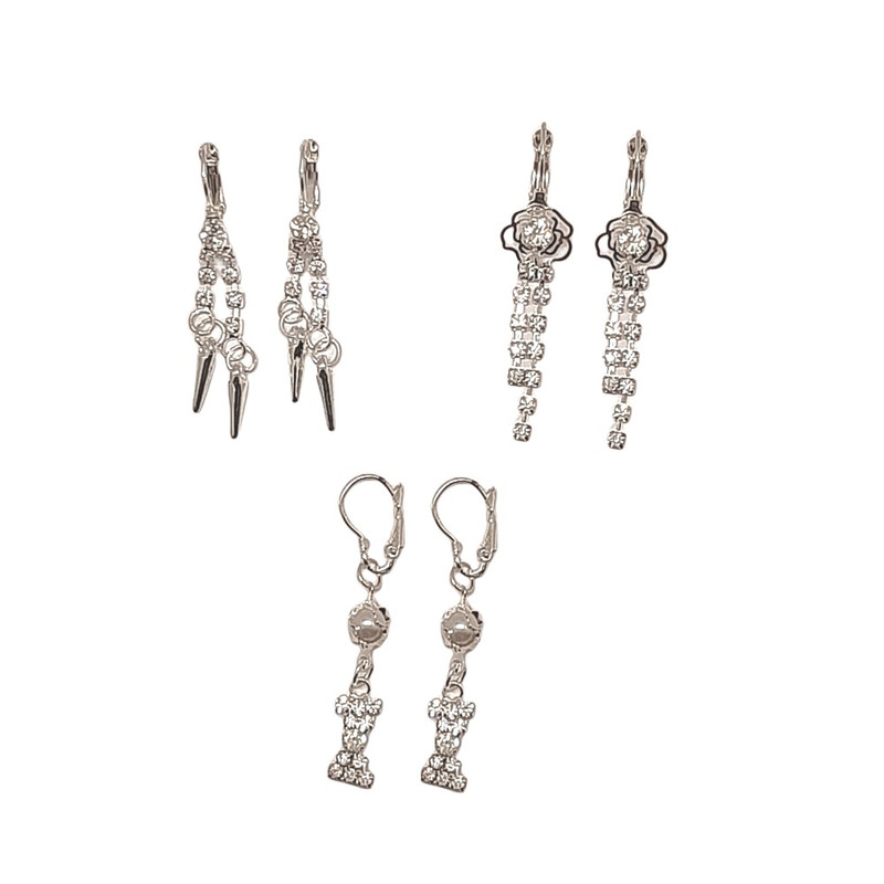 گوشواره دخترانه مدل SLE کد 03 مجموعه 3 عددی