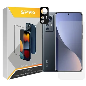 محافظ لنز دوربین اسپریگ مدل 3D-UV مناسب برای گوشی موبایل شیائومی Mi 12 / 12X به همراه محافظ صفحه نمایش 