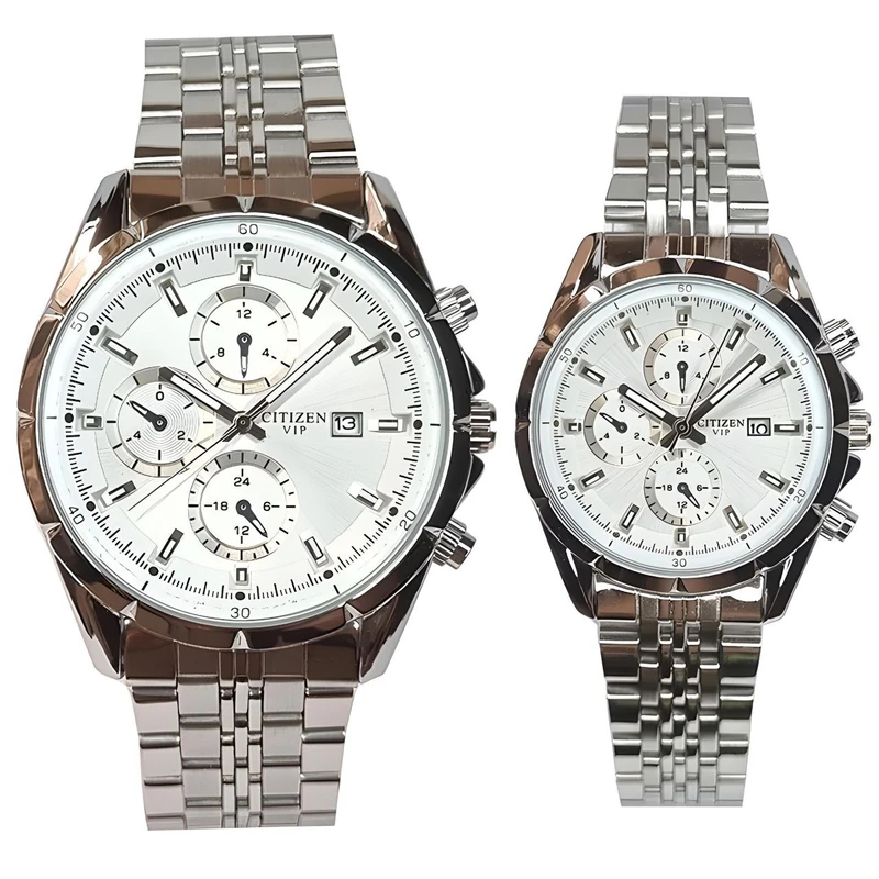 ست ساعت مچی عقربه‌ای کوارتز زنانه و مردانه مدل تک موتور کورنو کد 001