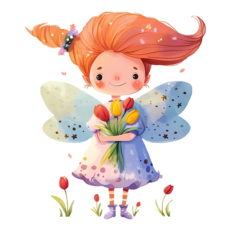 استیکر پارچه و لباس پاد آفرین مدل کارتونی کیوت فانتزی دخترانه کد S5643