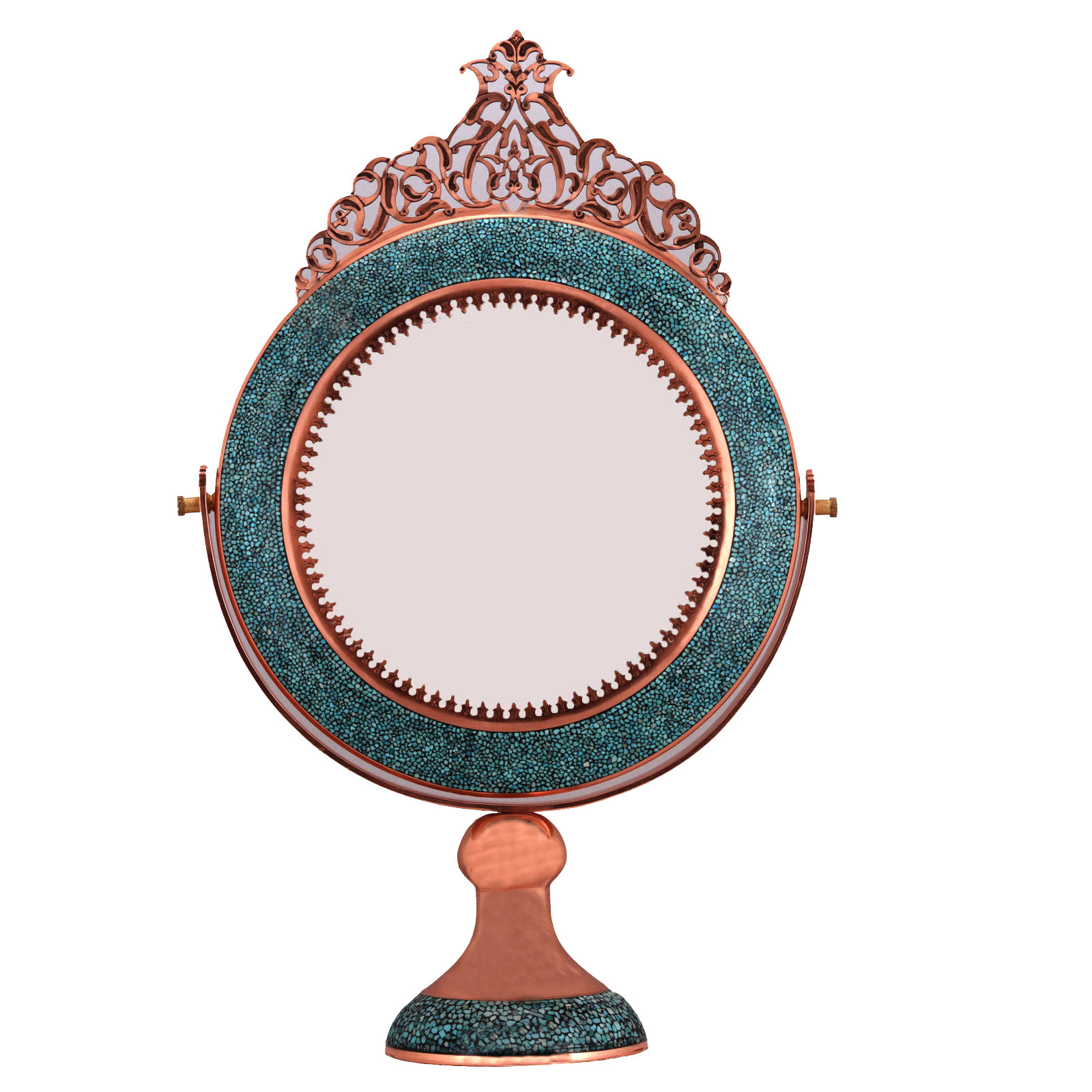 Turquoise inlaying Mirror and candlestick set, 05029 Model