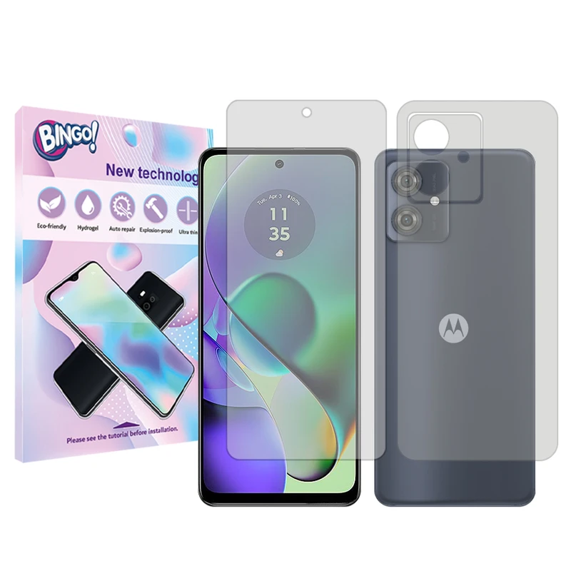 محافظ صفحه نمایش شفاف بینگو مدل Tough مناسب برای گوشی موبایل موتورولا Moto G54به همراه محافظ پشت گوشی