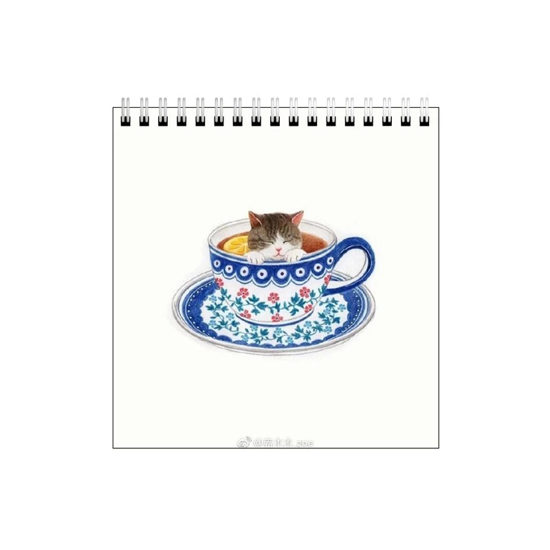 دفتر طراحی طرح یک فنجان چای گربه ای کد 4305065