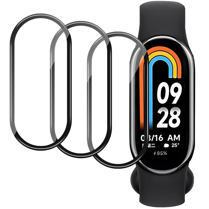 محافظ صفحه نمایش اسپایدر مدل PMMA مناسب برای ساعت هوشمند شیائومی Mi Band 8 بسته سه عددی