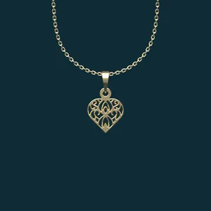 گردنبند طلا 18 عیار زنانه مدوپد مدل قلب کد AA2-1-1050