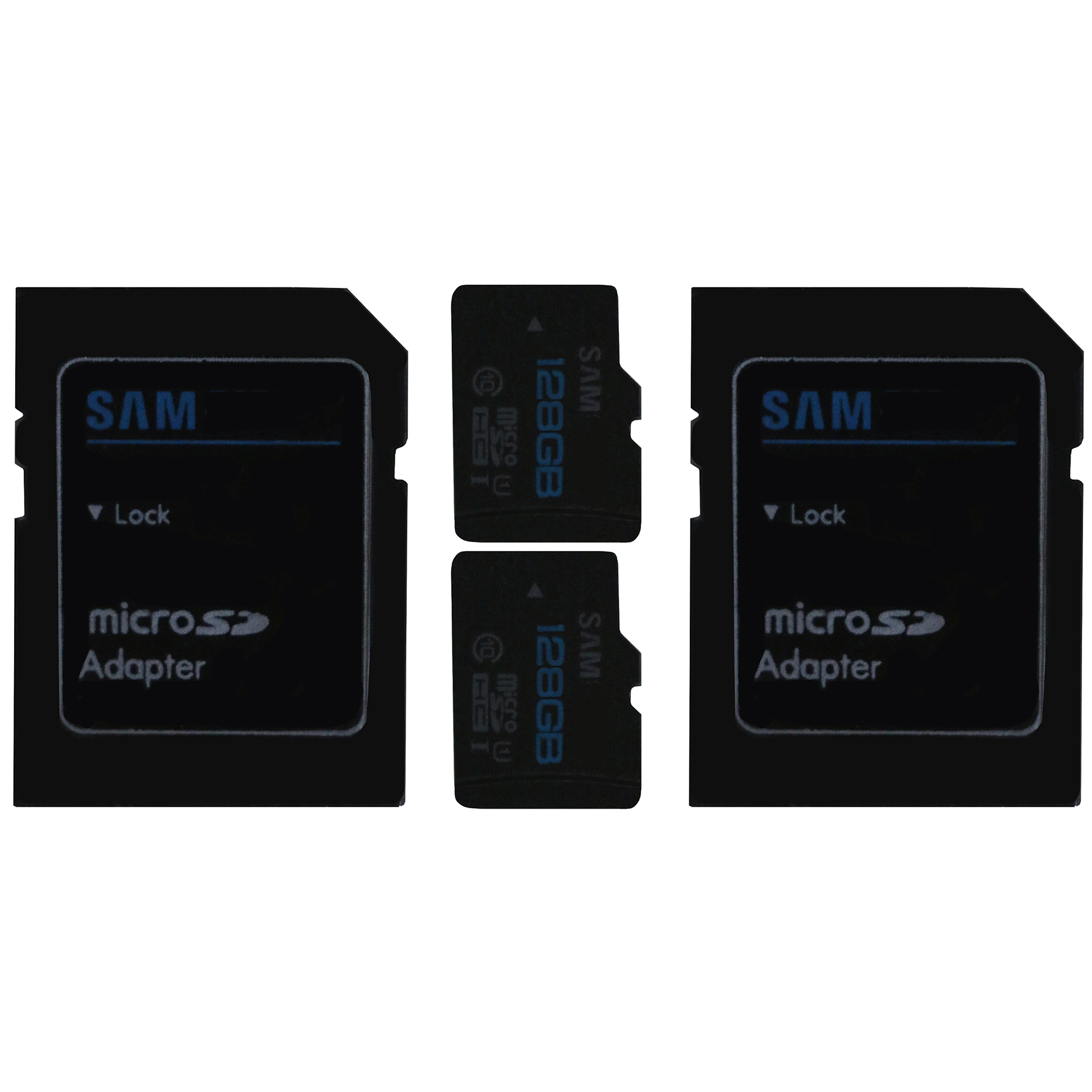 کارت حافظه microSDHC سم مدل Sam-Pro1 کلاس 10 استاندارد UHS-I U1 سرعت 85MBps ظرفیت 128 گیگابایت به همراه آداپتور SD بسته دو عددی