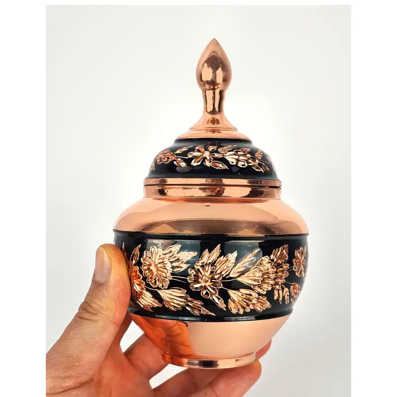 قندان مسی مدل الماس تراش کد kk01