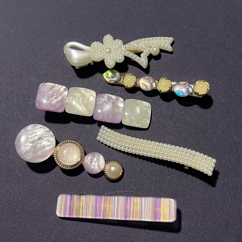 گیره مو زنانه مدل لوکس وارداتی کد F مجموعه 6 عددی