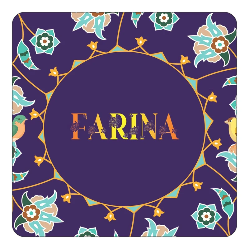 مگنت کاکتی طرح اسم فرینا farina مدل گل و بلبل کد mg13171