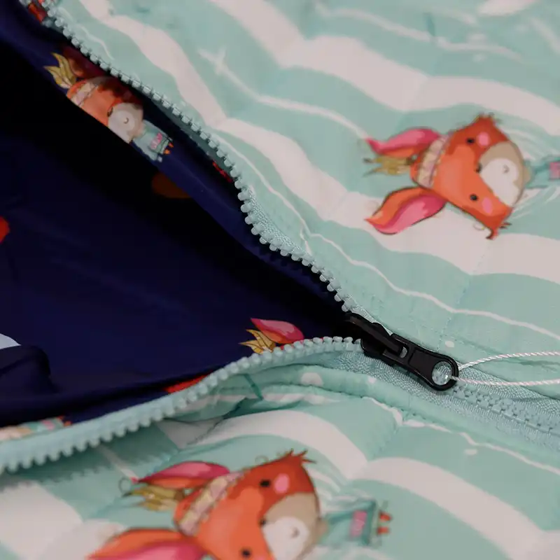 کاپشن دخترانه مدل ضدآب دورو طرح روباه سرخپوست