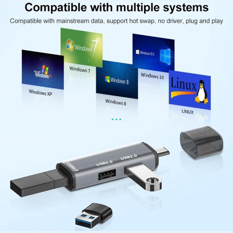 هاب 3 پورت USB-C/USB3.0 مجنتیک مدل ADS-302C