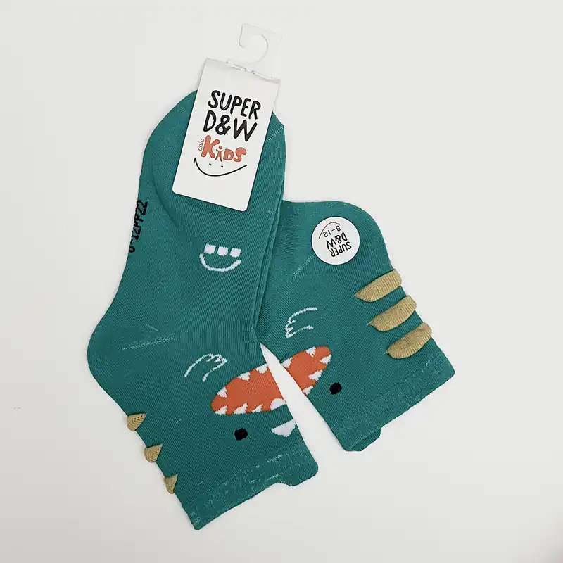 جوراب بچگانه مدل دایناسوری بسته دو عددی