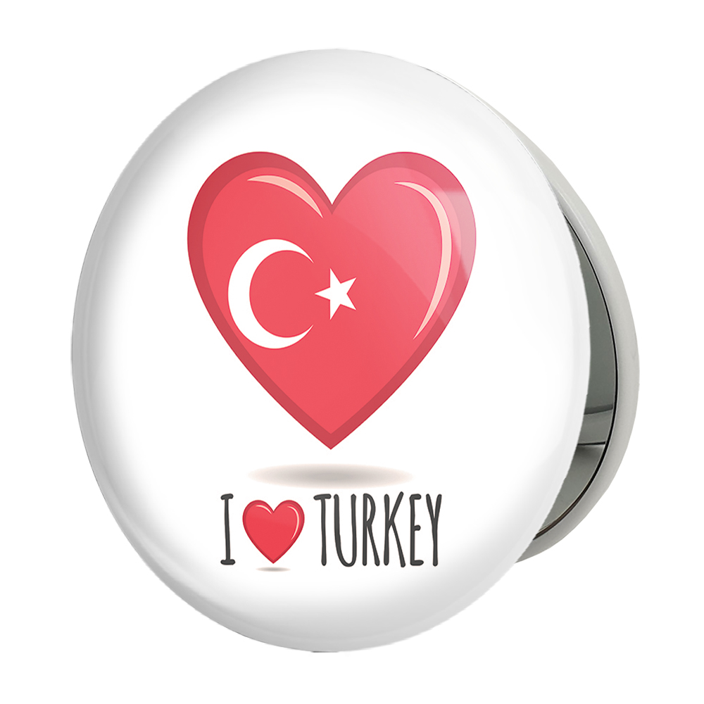 آینه جیبی خندالو طرح پرچم ترکیه مدل تاشو کد 20618 