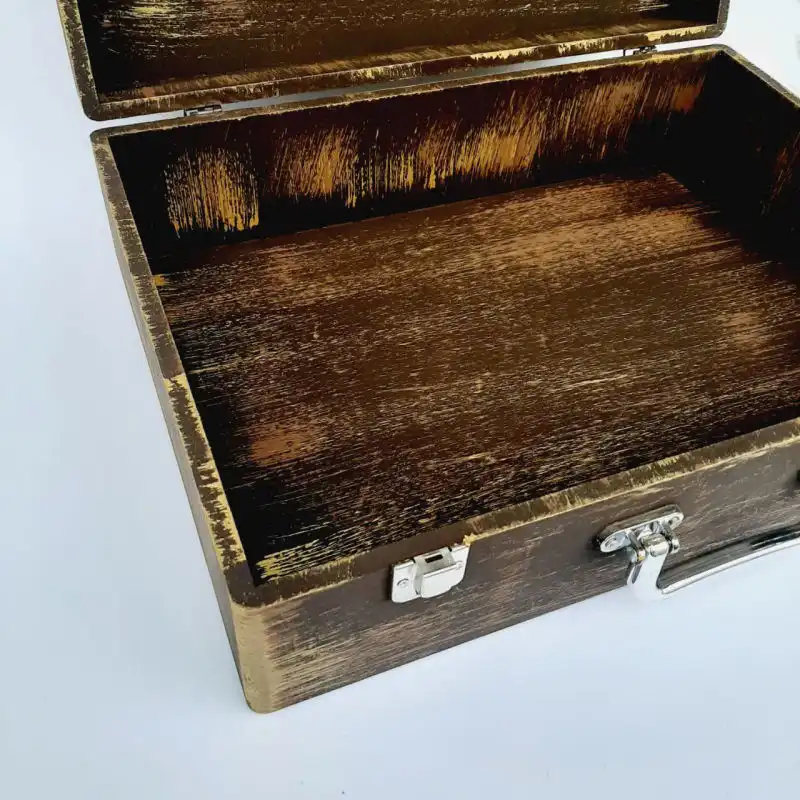 جعبه هدیه مدل چمدان چوبی طرح کاشی صفوی کد WSL589