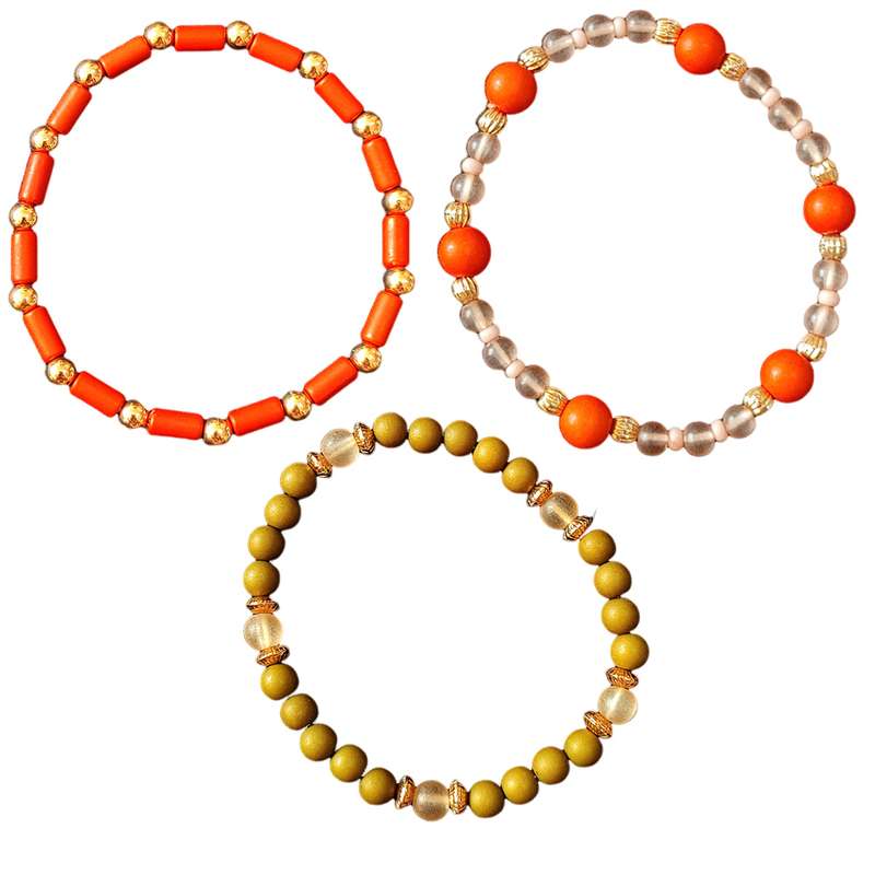 دستبند زنانه اکسسورایز مدل کشی مهره ای بسته سه عددی دستبند زنانه اکسسورایز مدل کشی مهره ای بسته سه عددی