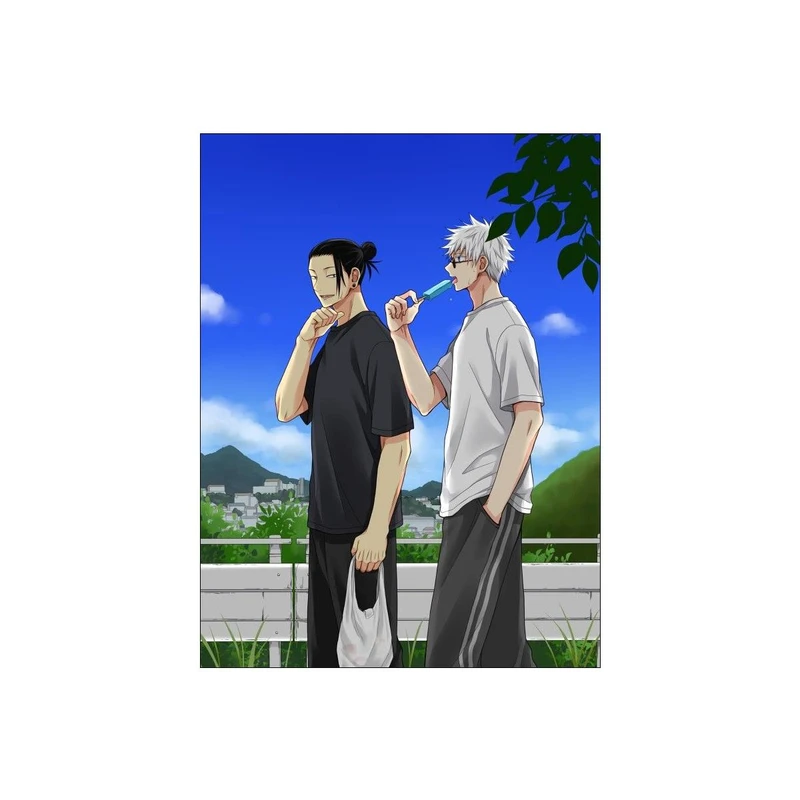پوستر بوم استیکر طرح انیمه Jujutsu Kaisen مدل Geto and Gojo کد P93