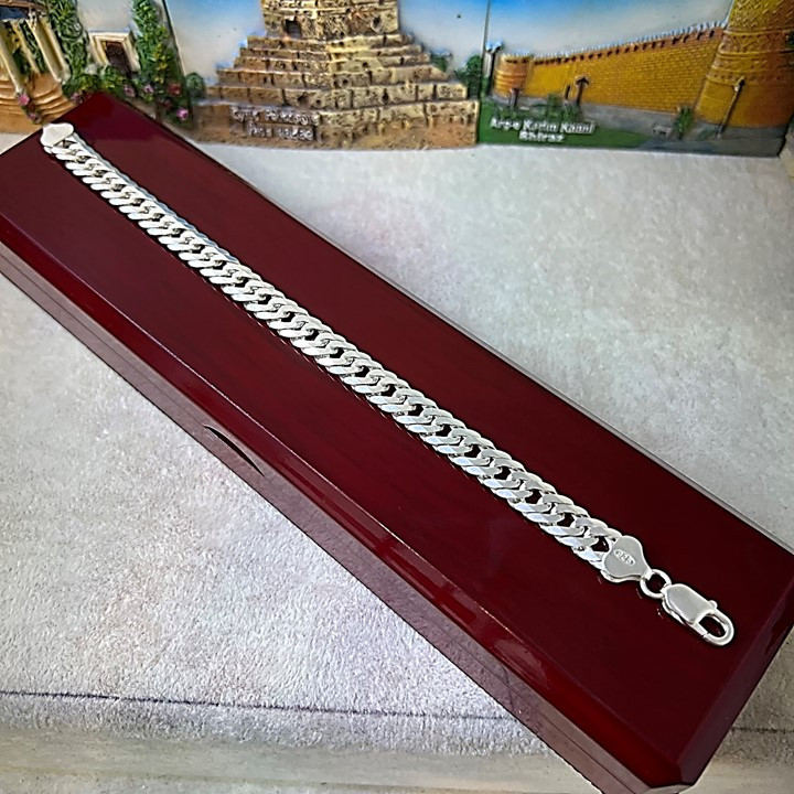 دستبند نقره مردانه کد glsr-620