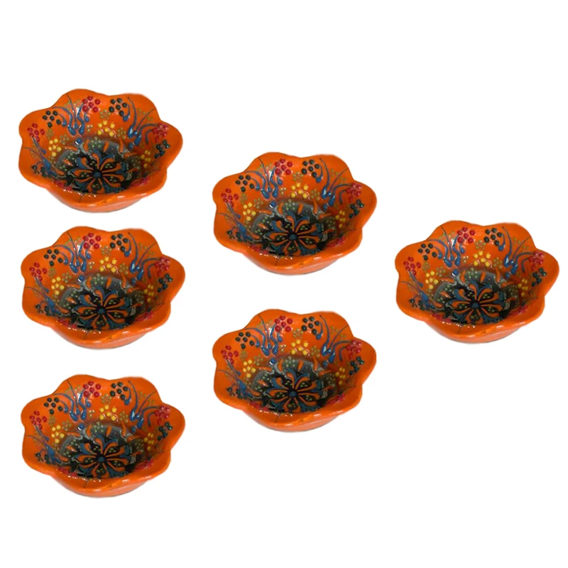 کاسه میناکاری طرح نقش برجسته مدل لب دالبری کد 5022 بسته 6 عددی