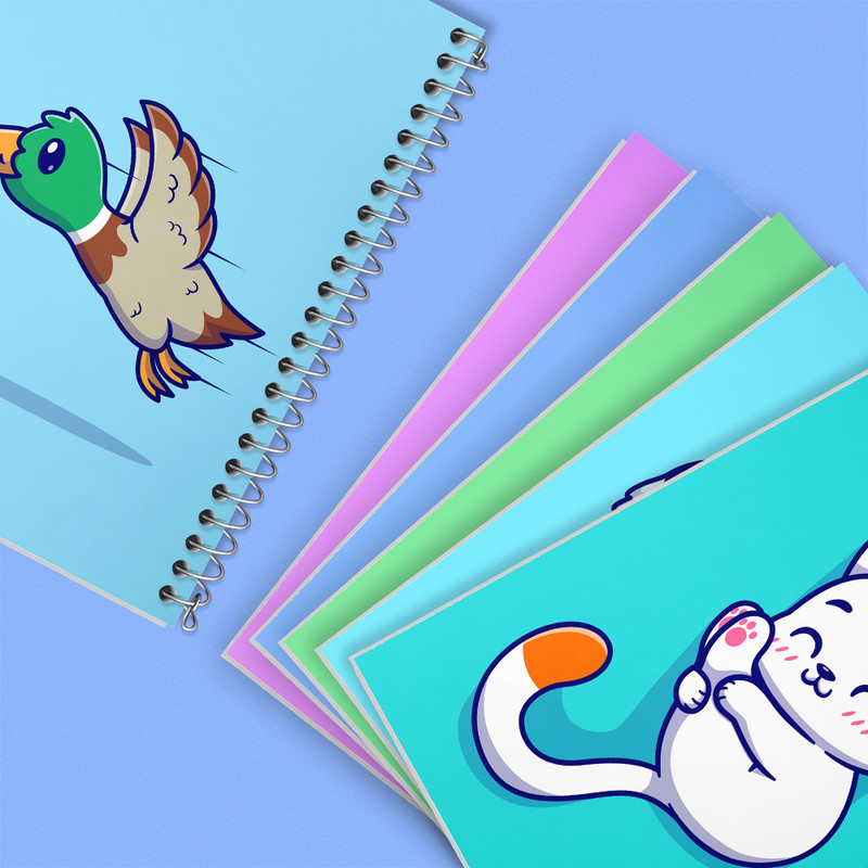 دفتر نقاشی 50 برگ خندالو طرح حیوانات بامزه کد 423 مجموعه 6 عددی