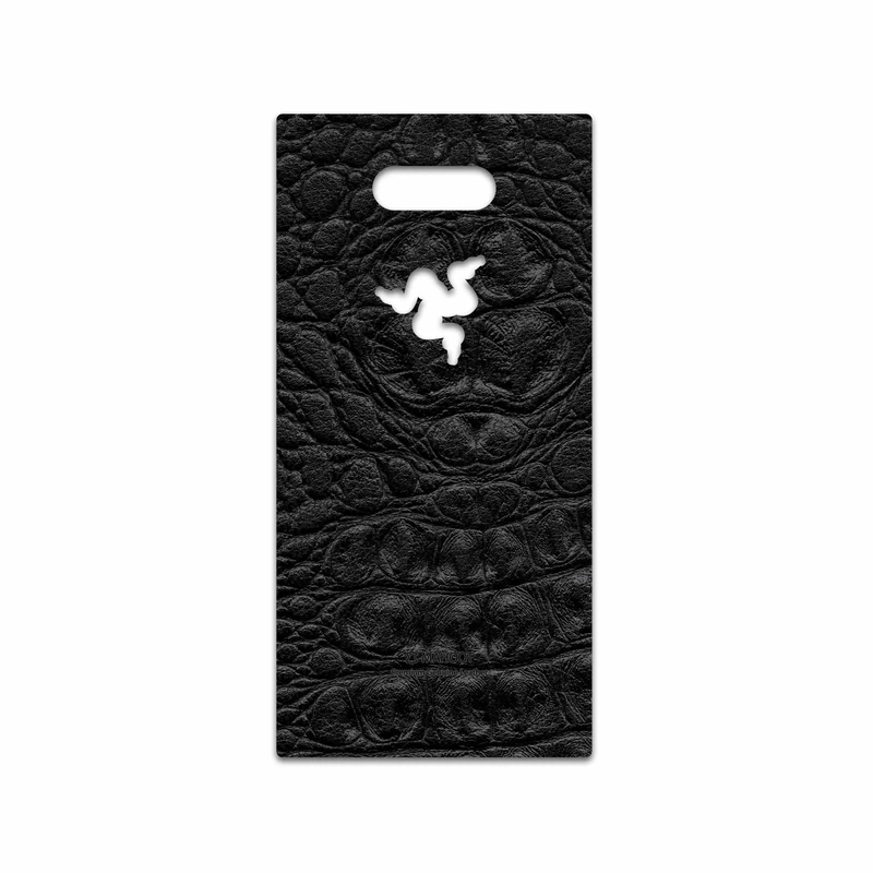 برچسب پوششی ماهوت مدل Black-Crocodile-Leather مناسب برای گوشی موبایل ریزر Phone 2