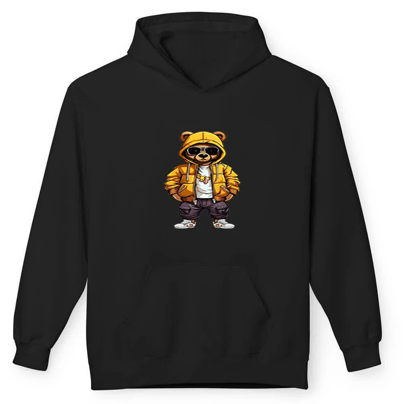 هودی مردانه پاد آفرین مدل خرس دوطرف چاپ کد 036