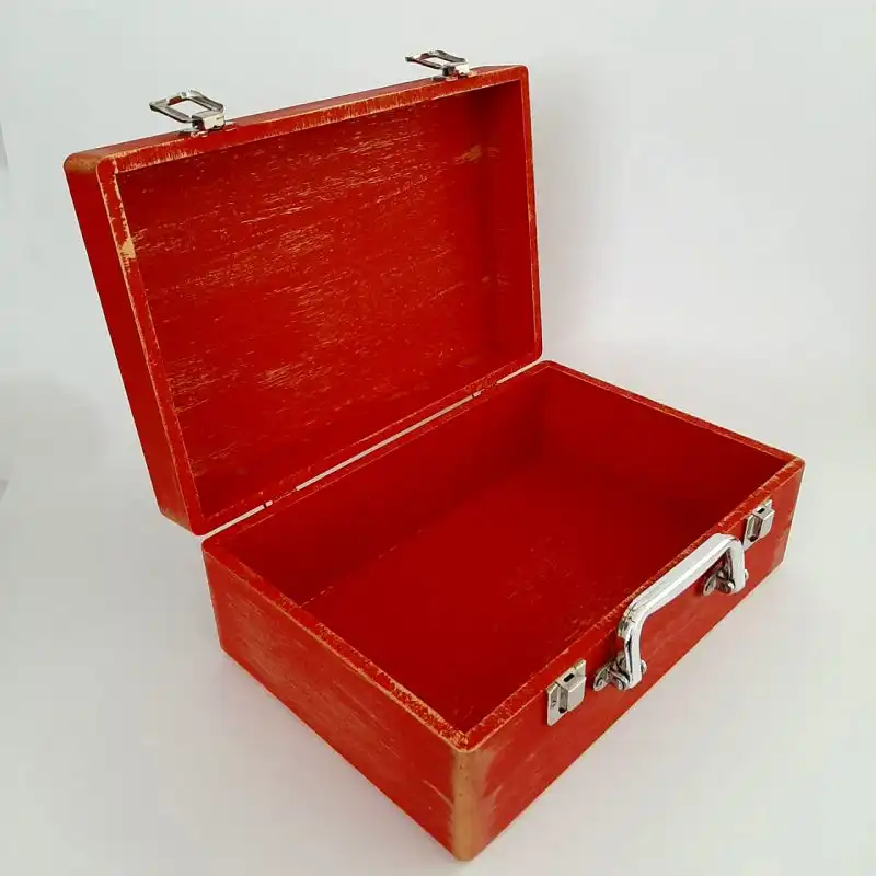 جعبه هدیه چوبی مدل چمدان بهاری کد WS513