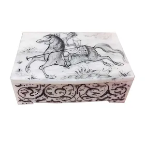 جعبه جواهرات استخوانی طرح چوگان کد B 268