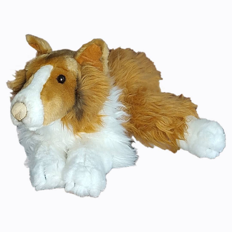 عروسک طرح سگ شتلند شیپداگ مدل Shetland Sheepdog کد 749 طول 25 سانتی‌متر