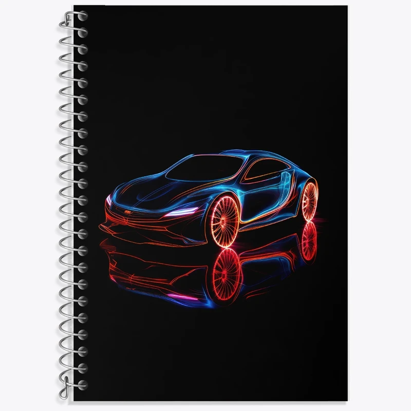 دفتر زبان 50 برگ خندالو مدل دو خط طرح ماشین اسپرت کد F2670