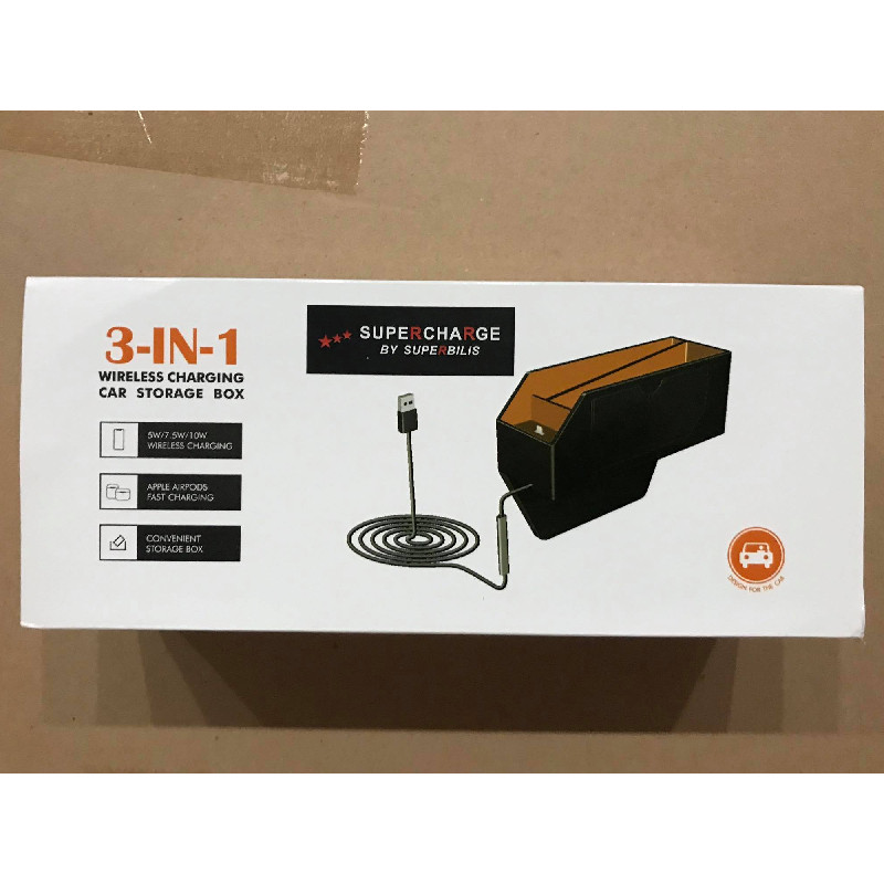 قیمت و خرید جعبه نظم دهنده و شارژر وایرلس خودرو مدل 3IN1 Wireless Charging  Car Storage Box