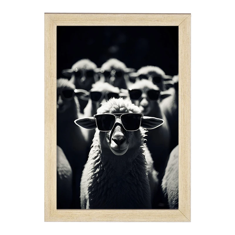 تابلو خندالو مدل دسته ی گوسفندان کد F10046