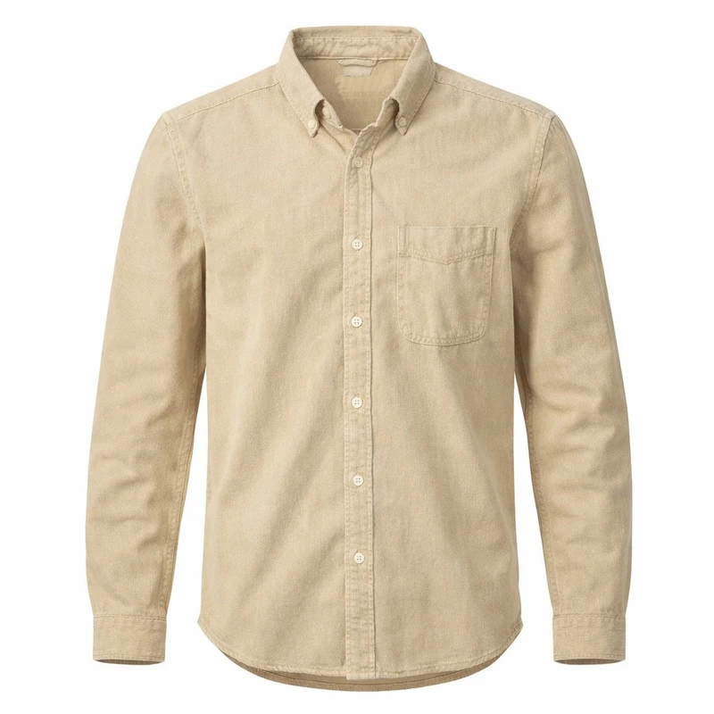 پیراهن آستین بلند یقه برگردان مردانه مدل Nomad