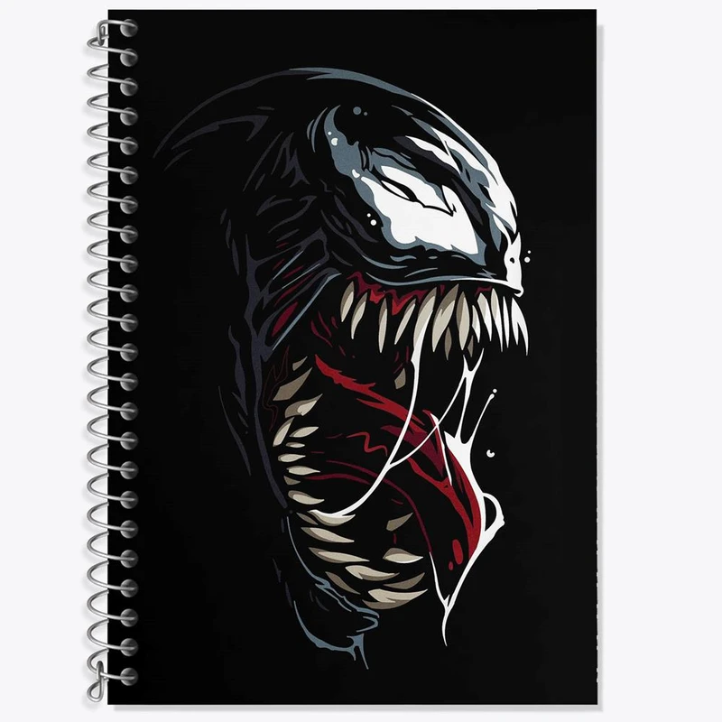 دفتر زبان 50 برگ خندالو مدل دو خط طرح ونوم Venom کد 27318