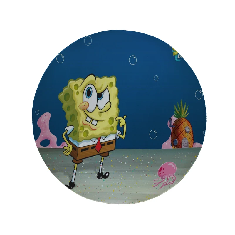 پادری مدل دایره طرح باب اسفنجی کد 8547 سایز 90 × 90 سانتی متر