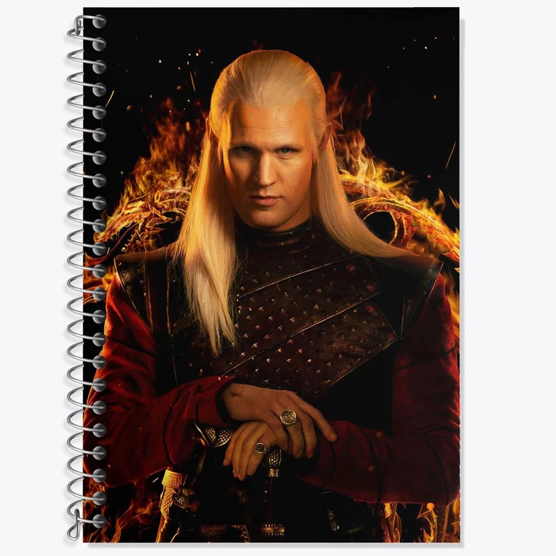 دفتر زبان 50 برگ خندالو مدل سه خط طرح دیمون سریال خاندان اژدهایان House of dragon کد 28509