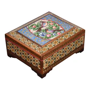 جعبه جواهرات خاتم کاری طرح پردیس کد pa-12