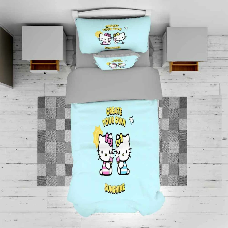 سرویس روتختی مدل کارتونی کیتی TXY632 تک نفره 5 تکه