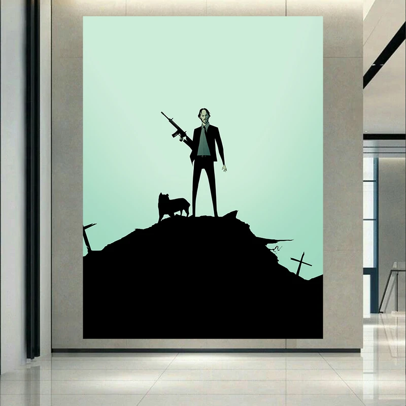 پوستر پارچه ای طرح جان ویک مدل مینیمال کد AR20600