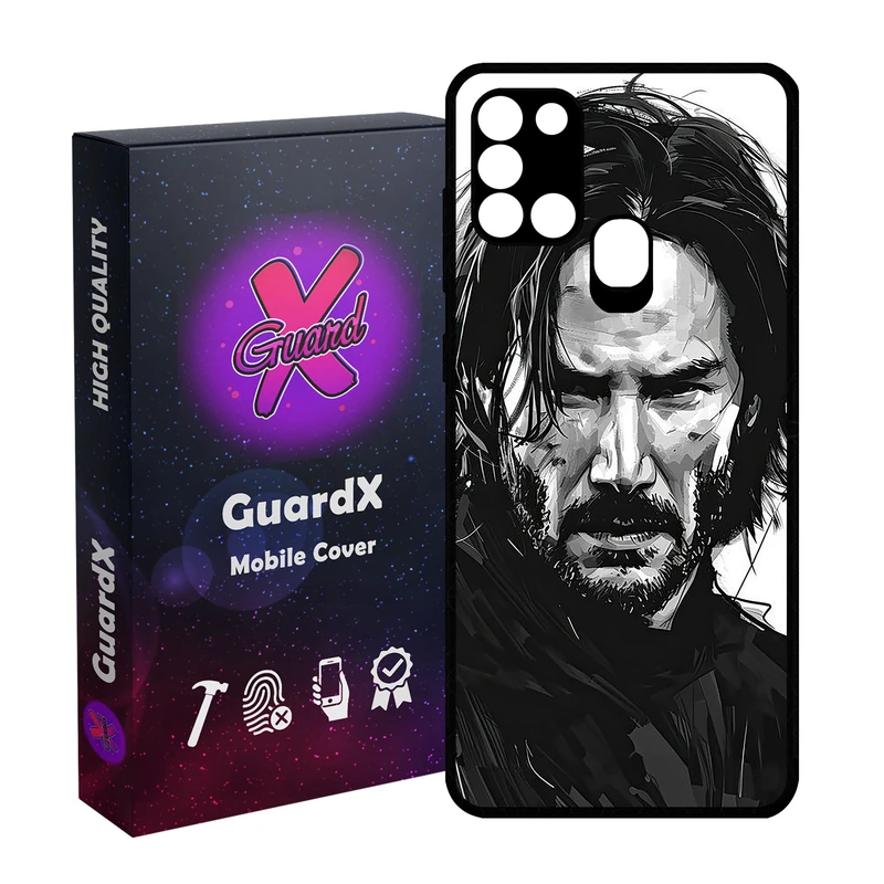 کاور گارد ایکس طرح جان ویک مدل Glass10754 مناسب برای گوشی موبایل سامسونگ Galaxy A21s