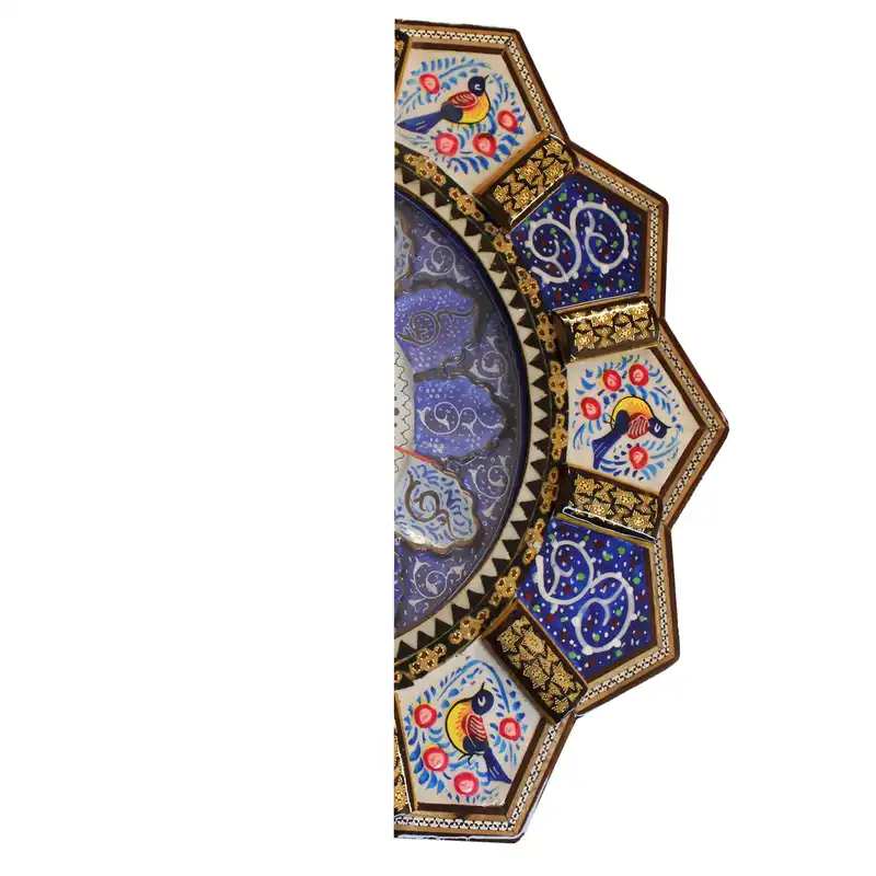 ساعت دیواری خاتم کاری مدل غنچه