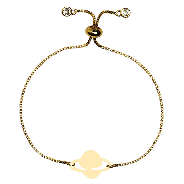دستبند طلا 18 عیار دخترانه کرابو طرح زحل مدل Krd1796