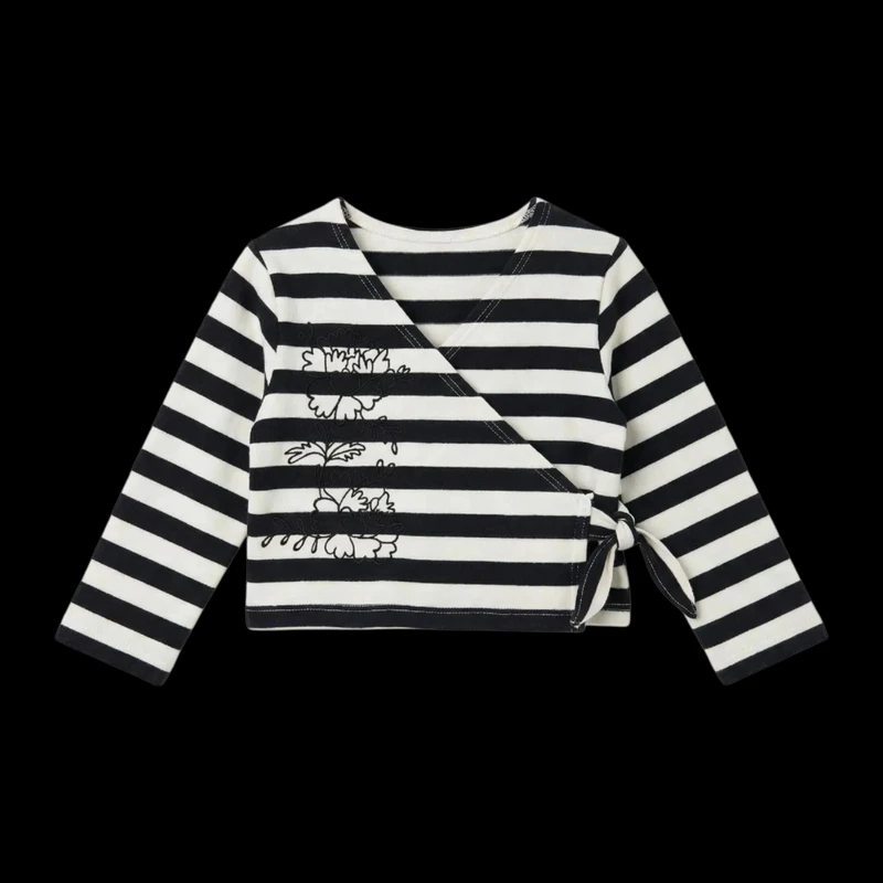 بلوز آستین بلند یقه هفت دخترانه مدل کیمونولوپی