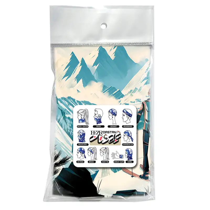 دستمال سر و گردن هزاردستان طرح کوه و کوهنورد مدل DB171