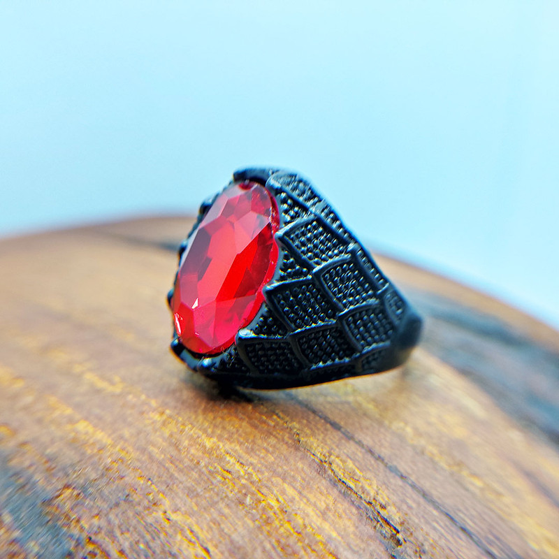 انگشتر مردانه مدل یاقوت قرمز کد R1